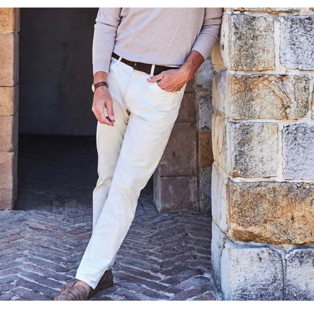 Collars & Co Mens 36x34 CEO 5-Pocket Pants Stone Beige Cotton Stretch NWT